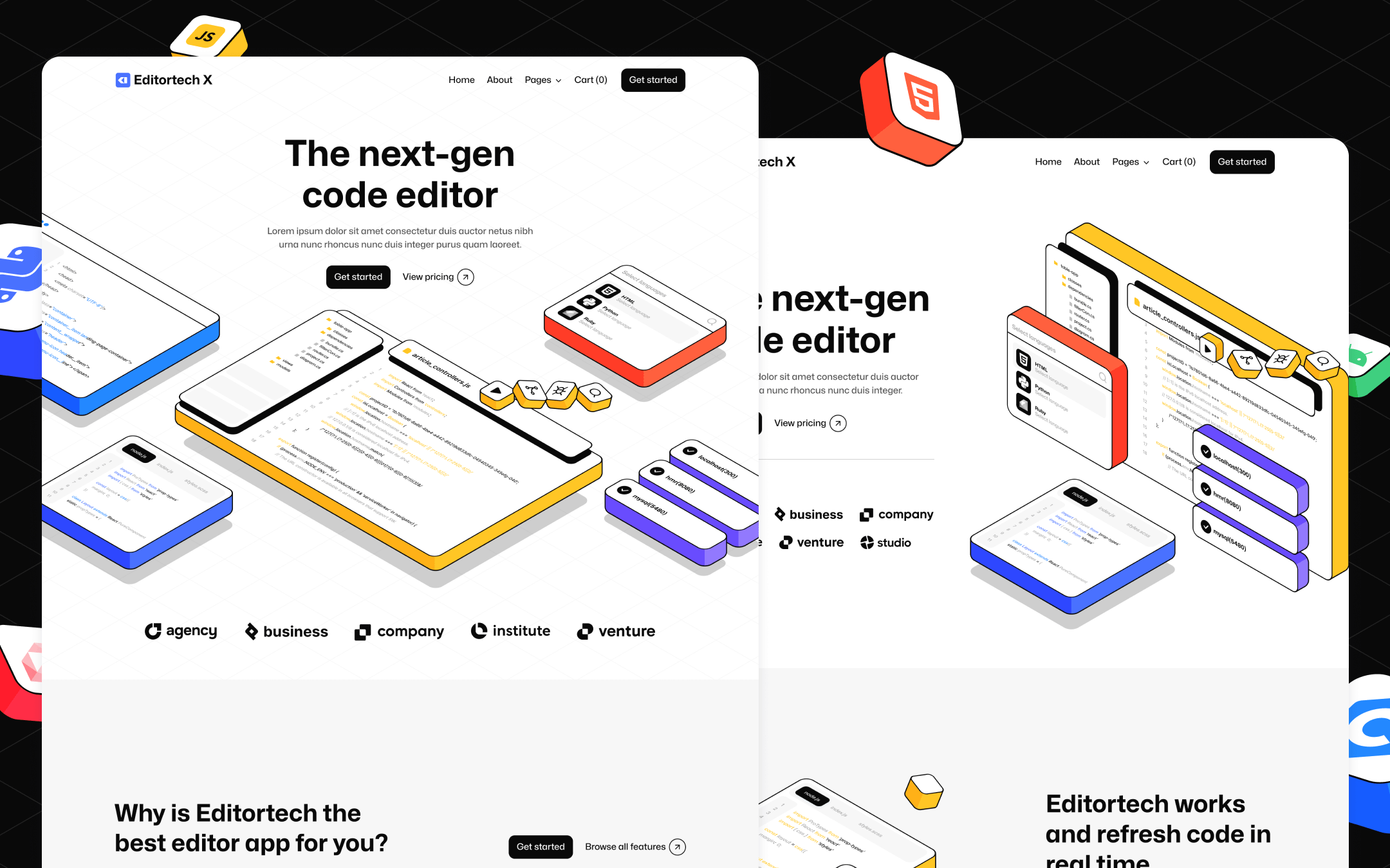 Editortech X Template para Webflow