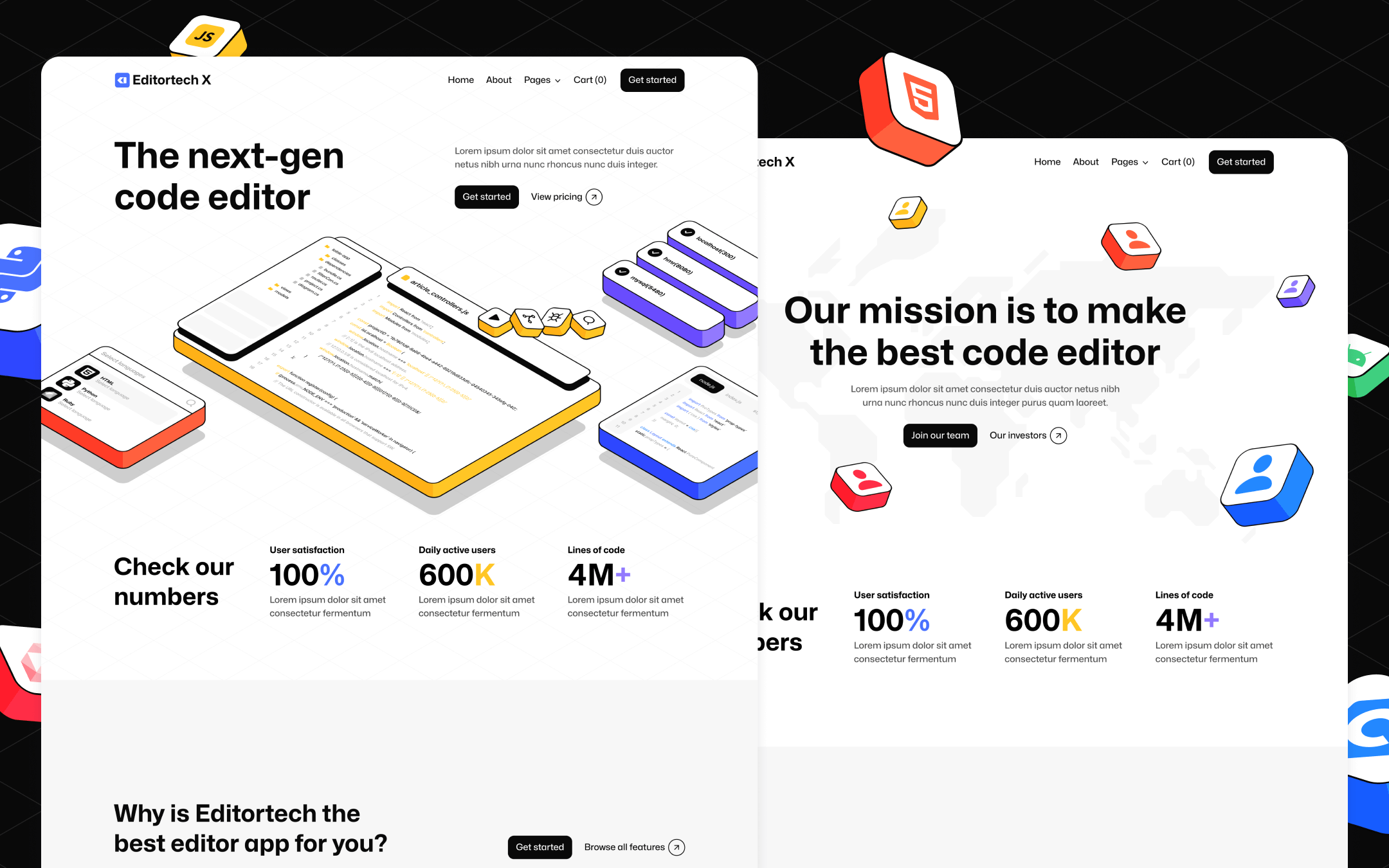Editortech X Template para Webflow