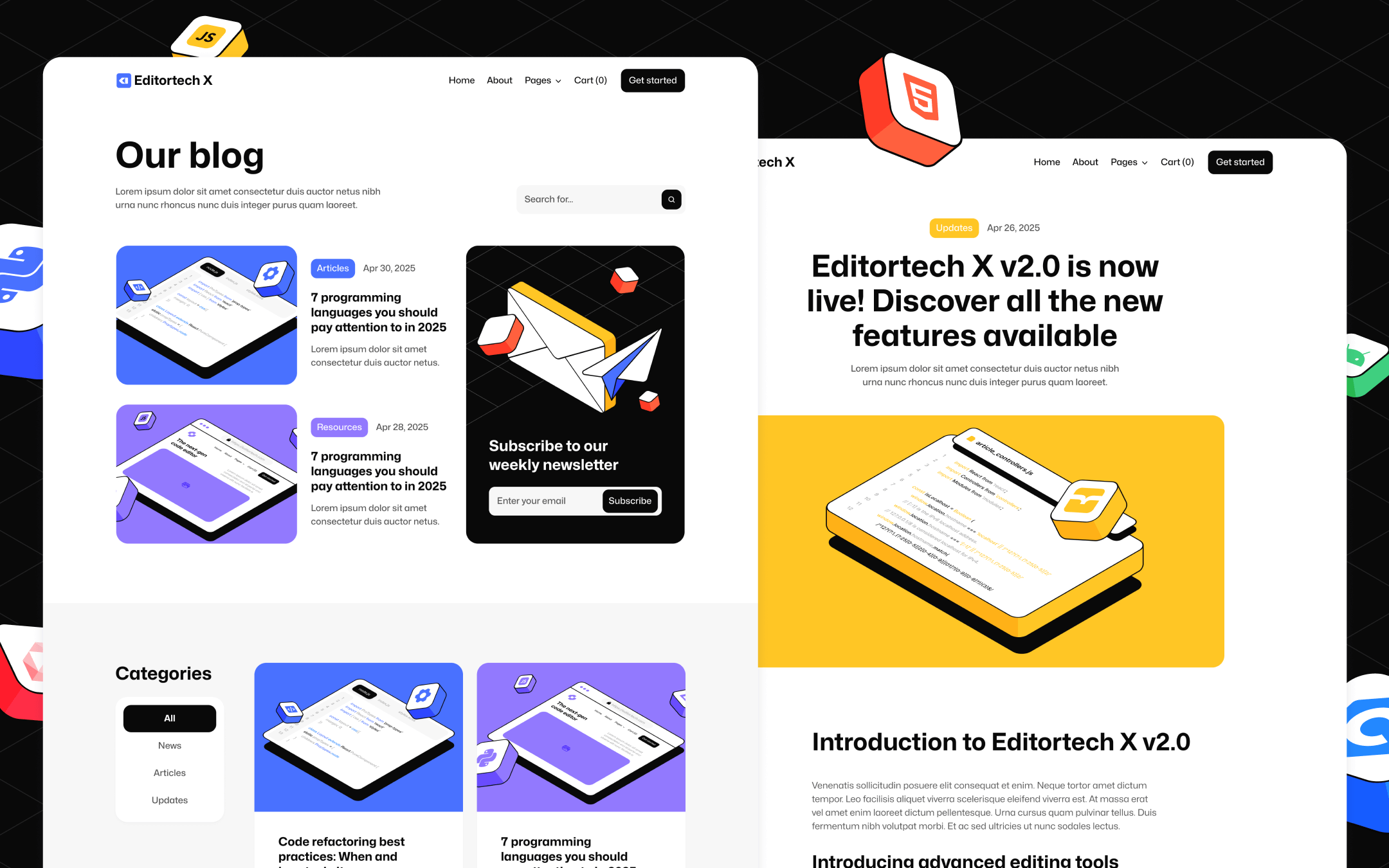 Editortech X Template para Webflow