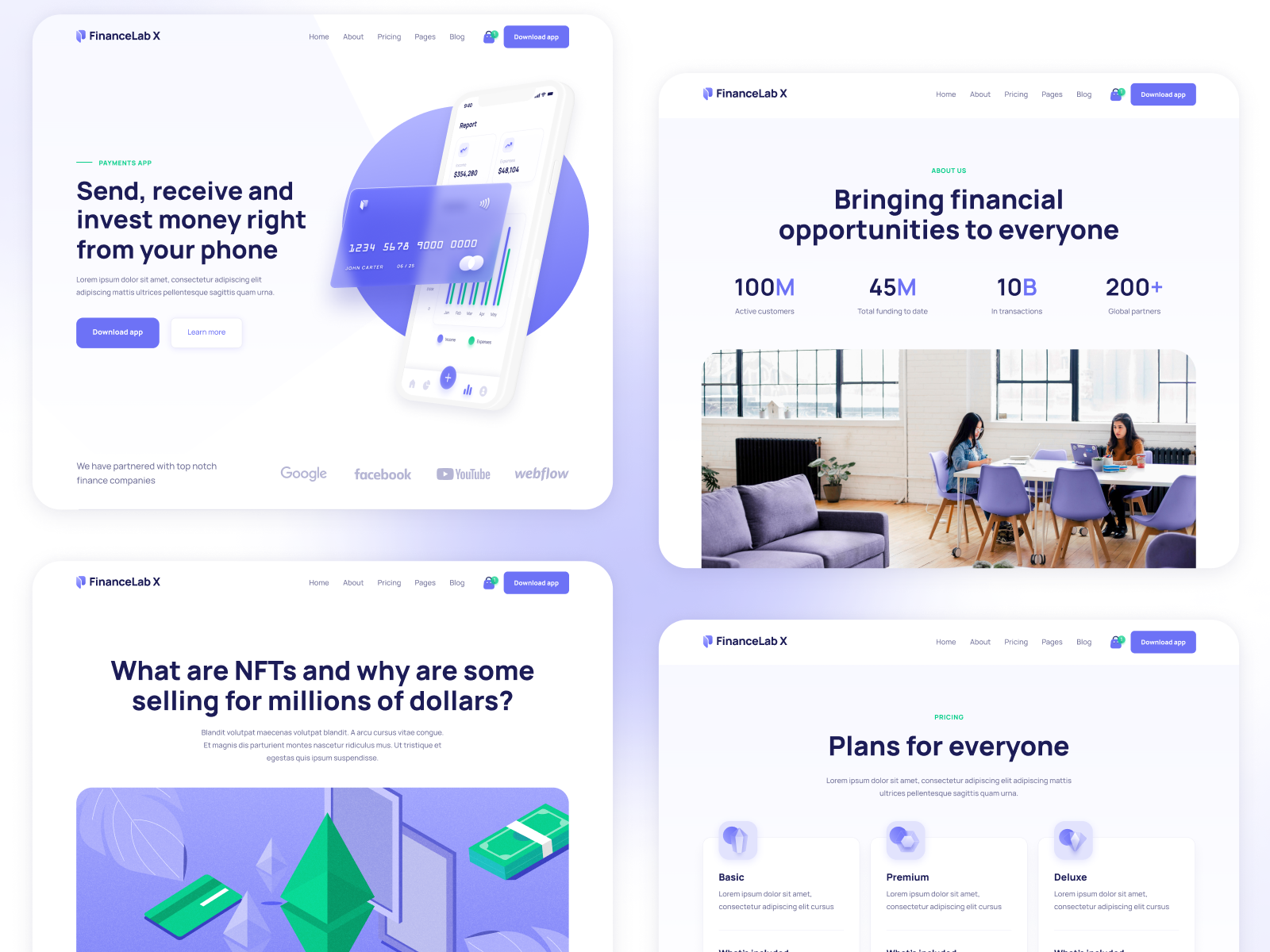 Plantilla para Webflow de App de Fintech