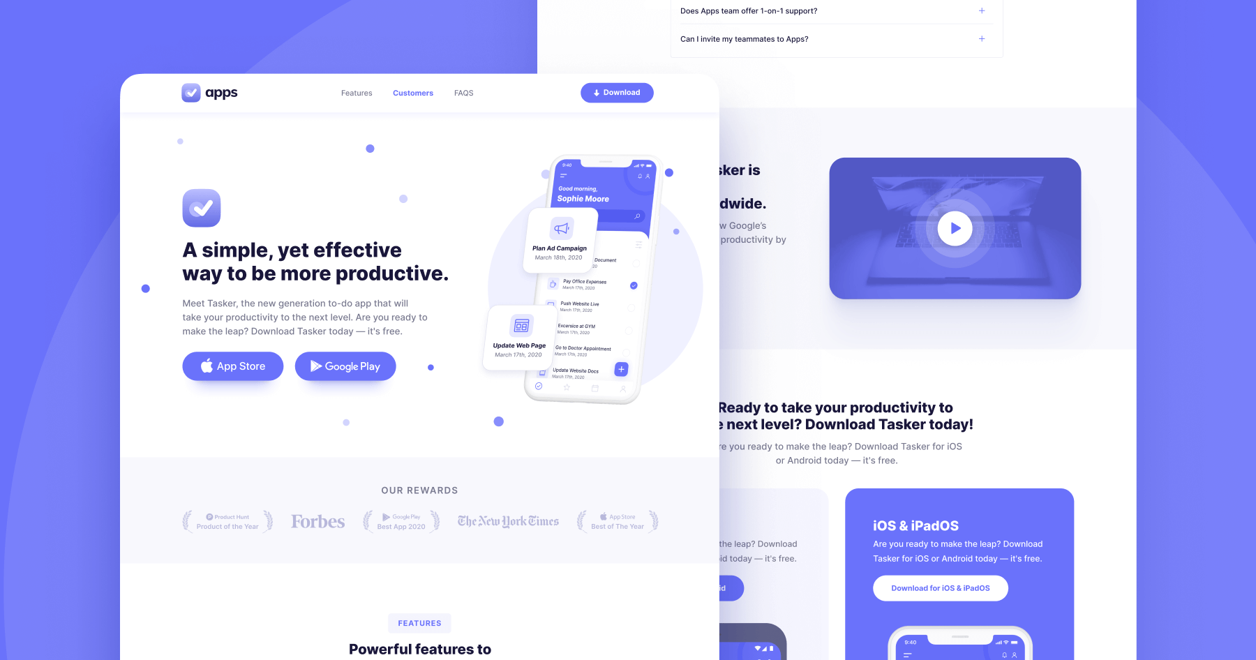 Plantilla de App Móvil para Webflow