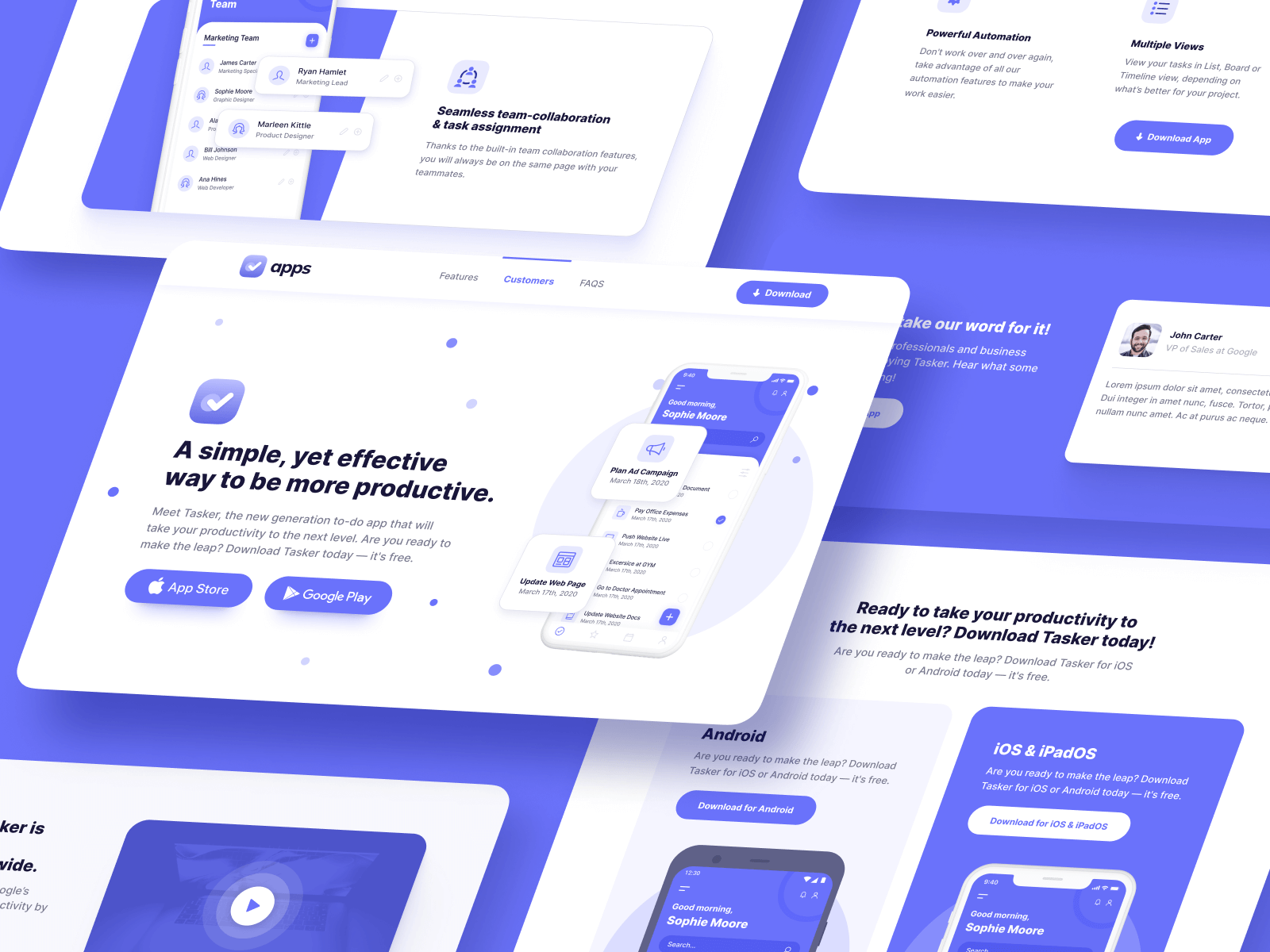 Plantilla de App Móvil para Webflow