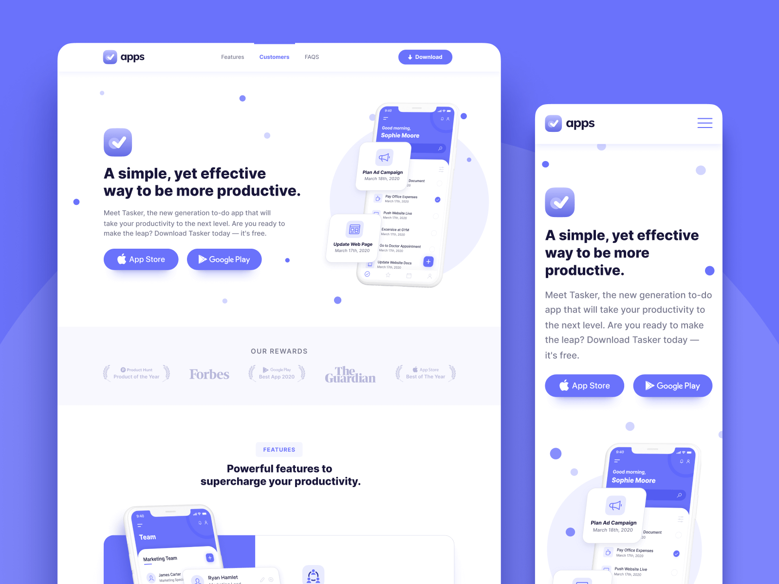 Plantilla para Webflow de Aplicación Móvil