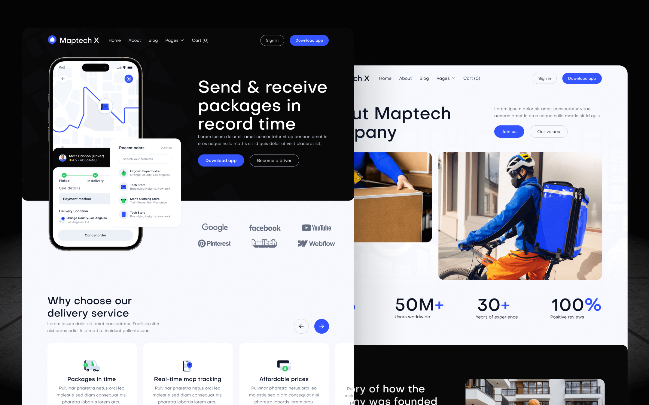 MapTech X Template para Webflow
