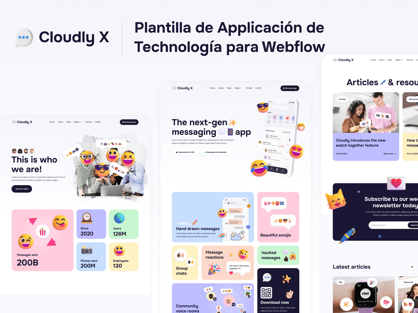 Plantilla de Aplicación de Tecnología para Webflow