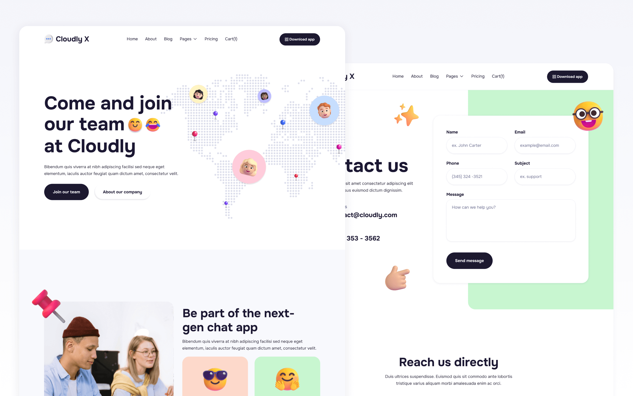 Cloudly X Template para Webflow