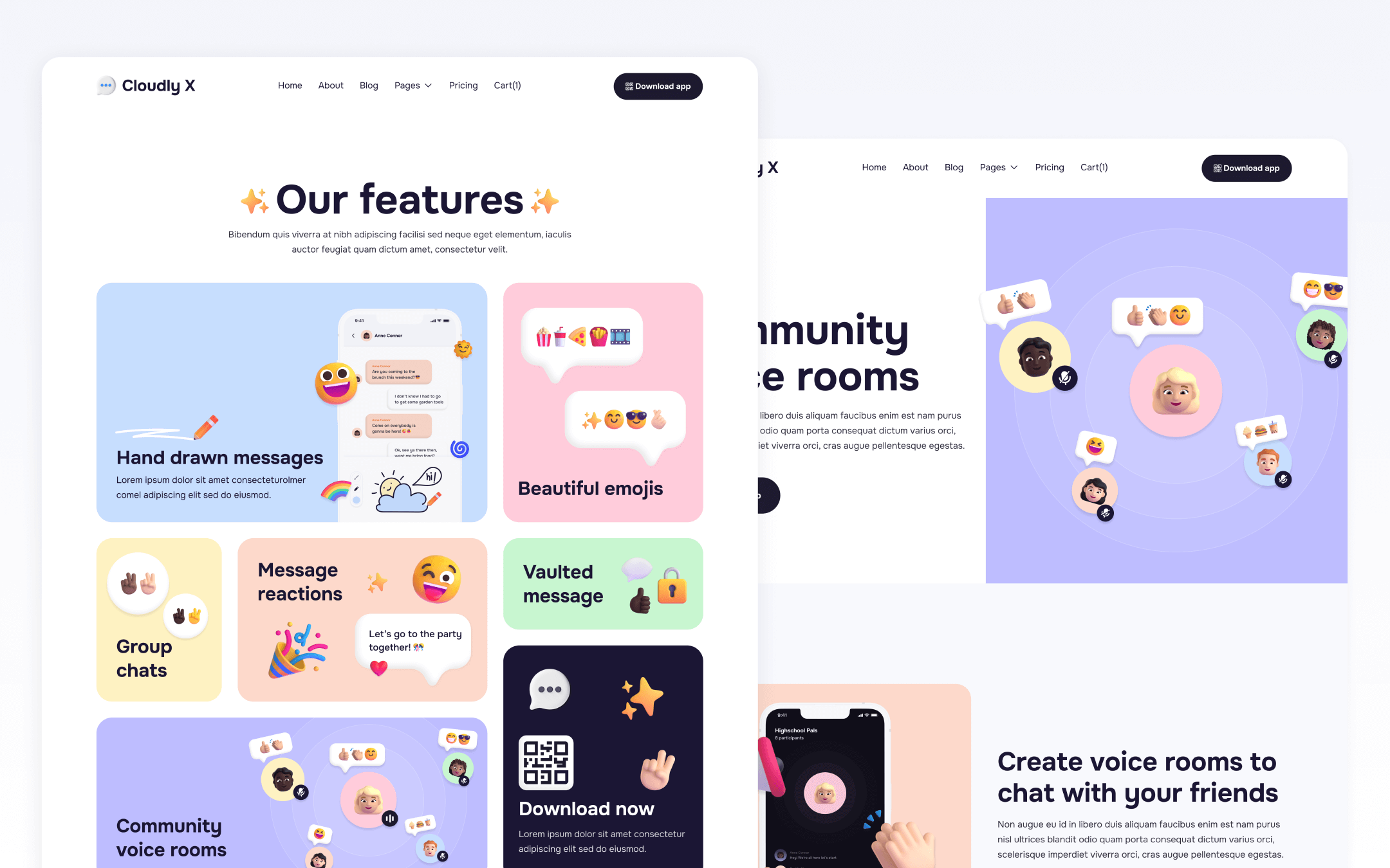 Cloudly X Template para Webflow