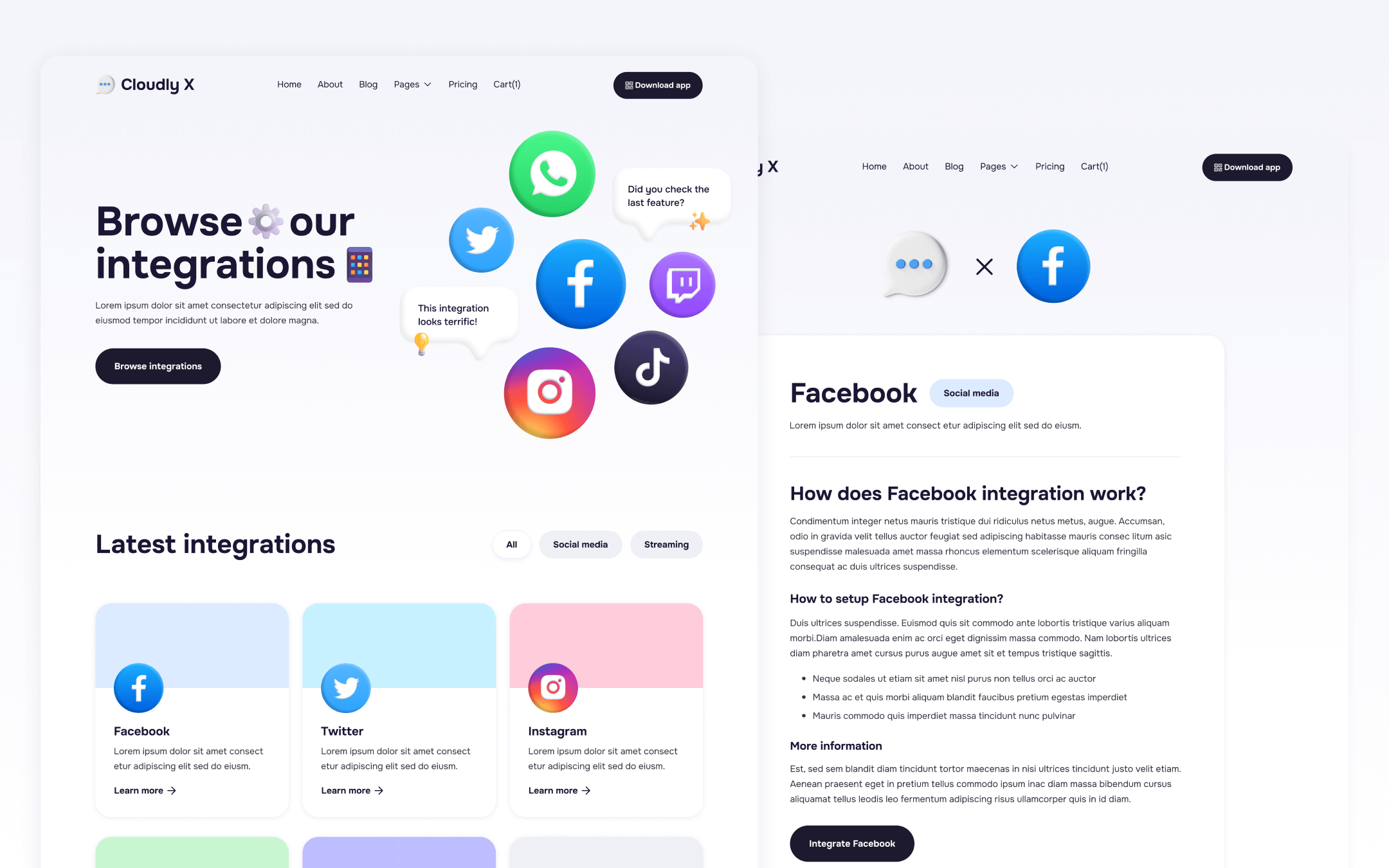 Cloudly X Template para Webflow