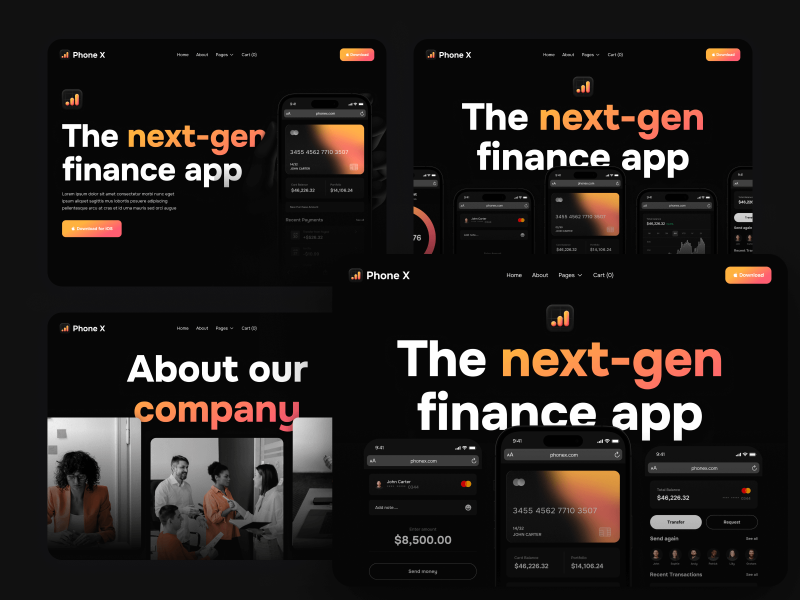 Plantilla para Webflow de Aplicación Modo Oscuro
