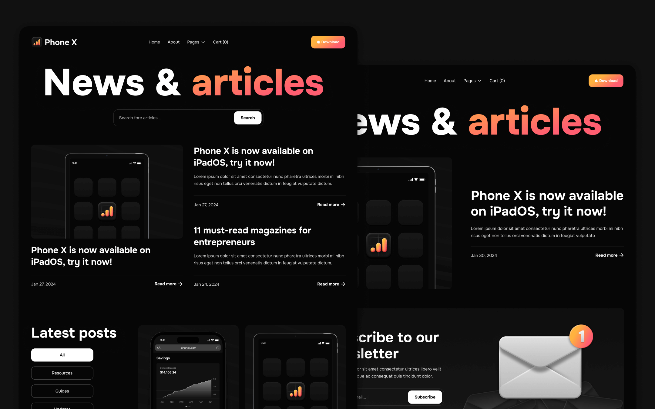 Phone X Template para Webflow