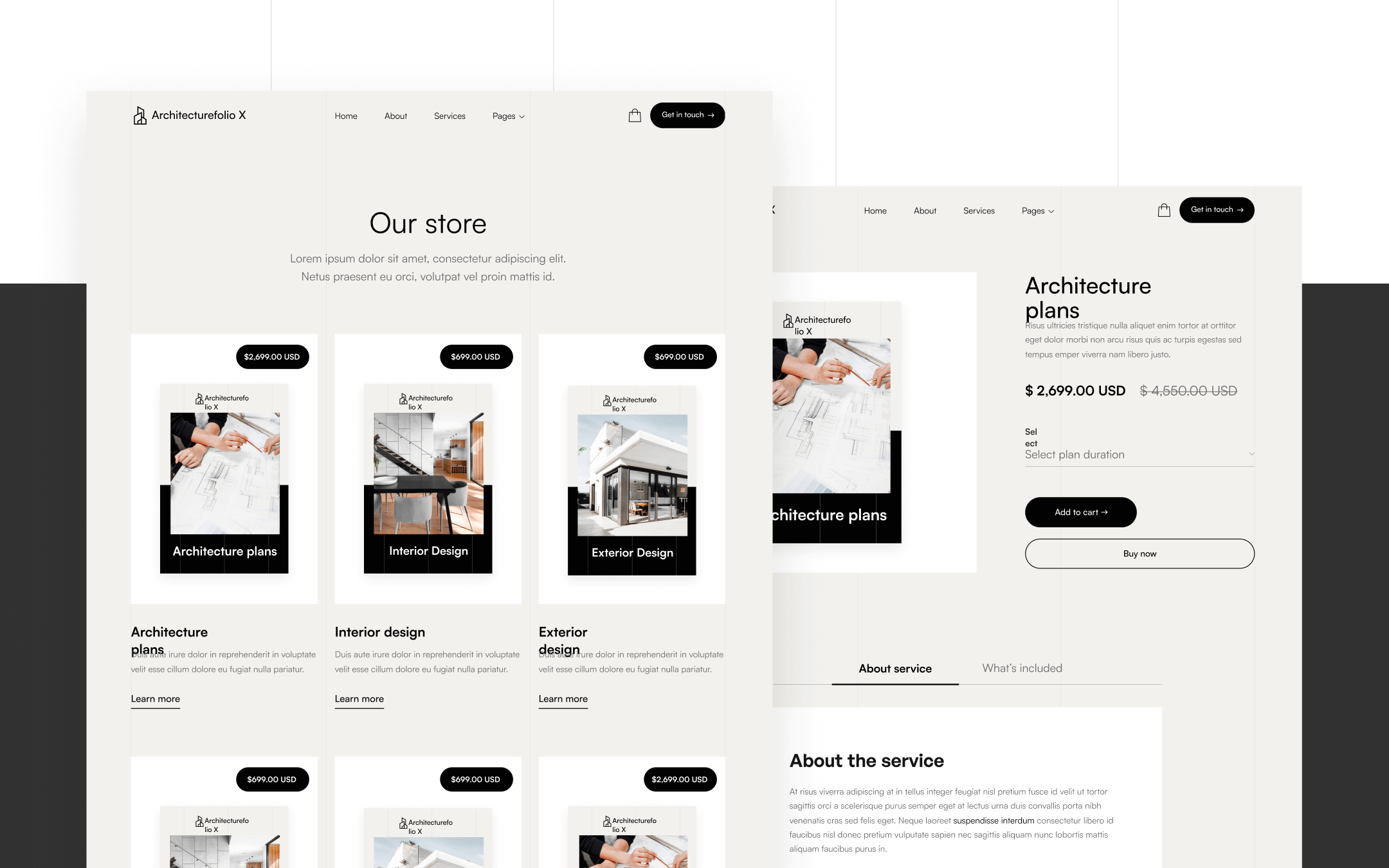 Architecturefolio X Template para Webflow