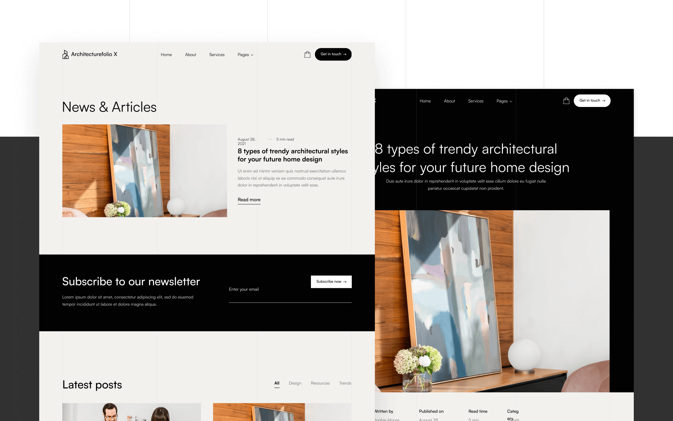 Architecturefolio X Template para Webflow