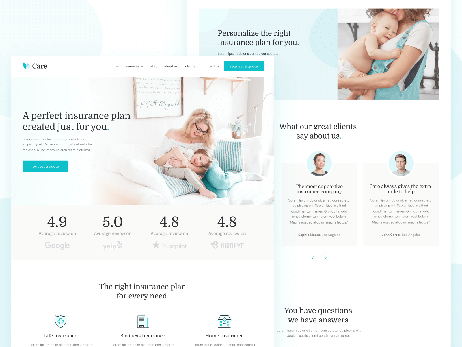 Template de Seguro de Vida para Webflow