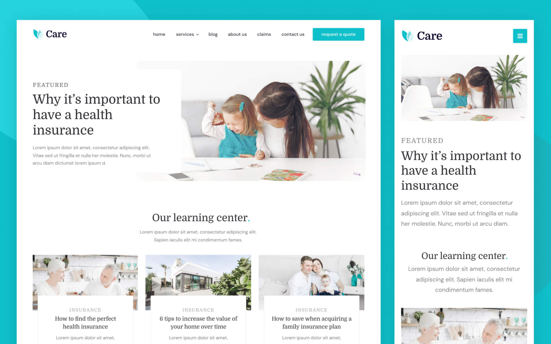 Care Template para Webflow