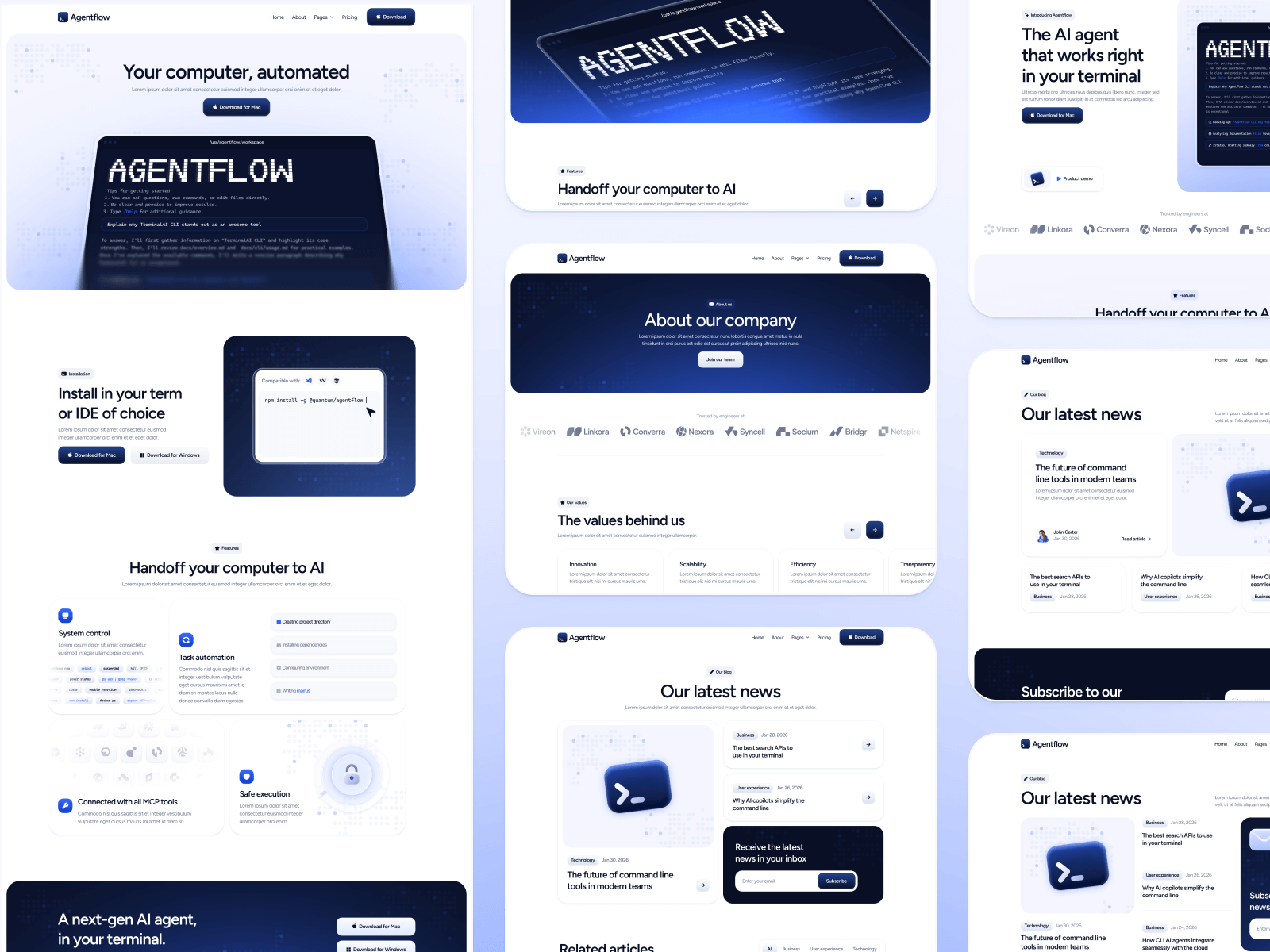 Plantilla de Terminal de IA para Sitio Web en Webflow
