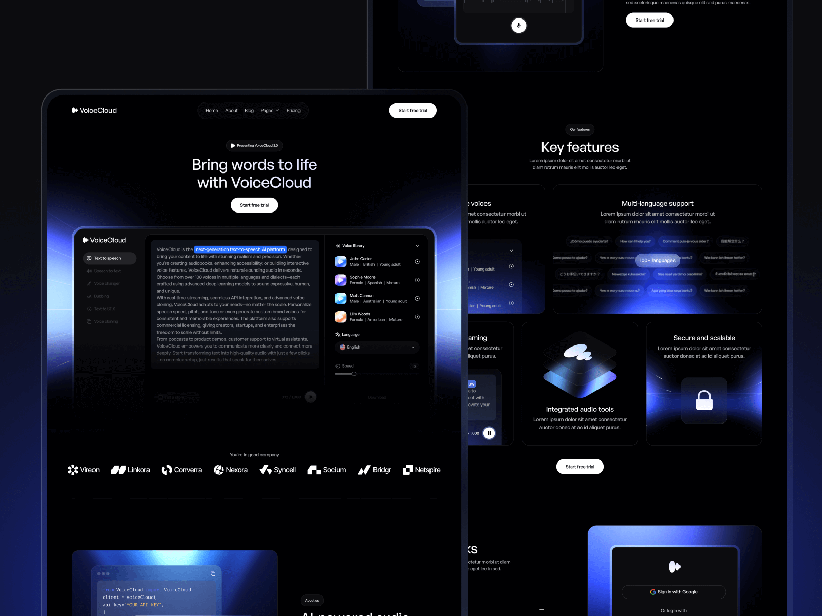 Plantilla de Asistente de Voz con IA para Webflow