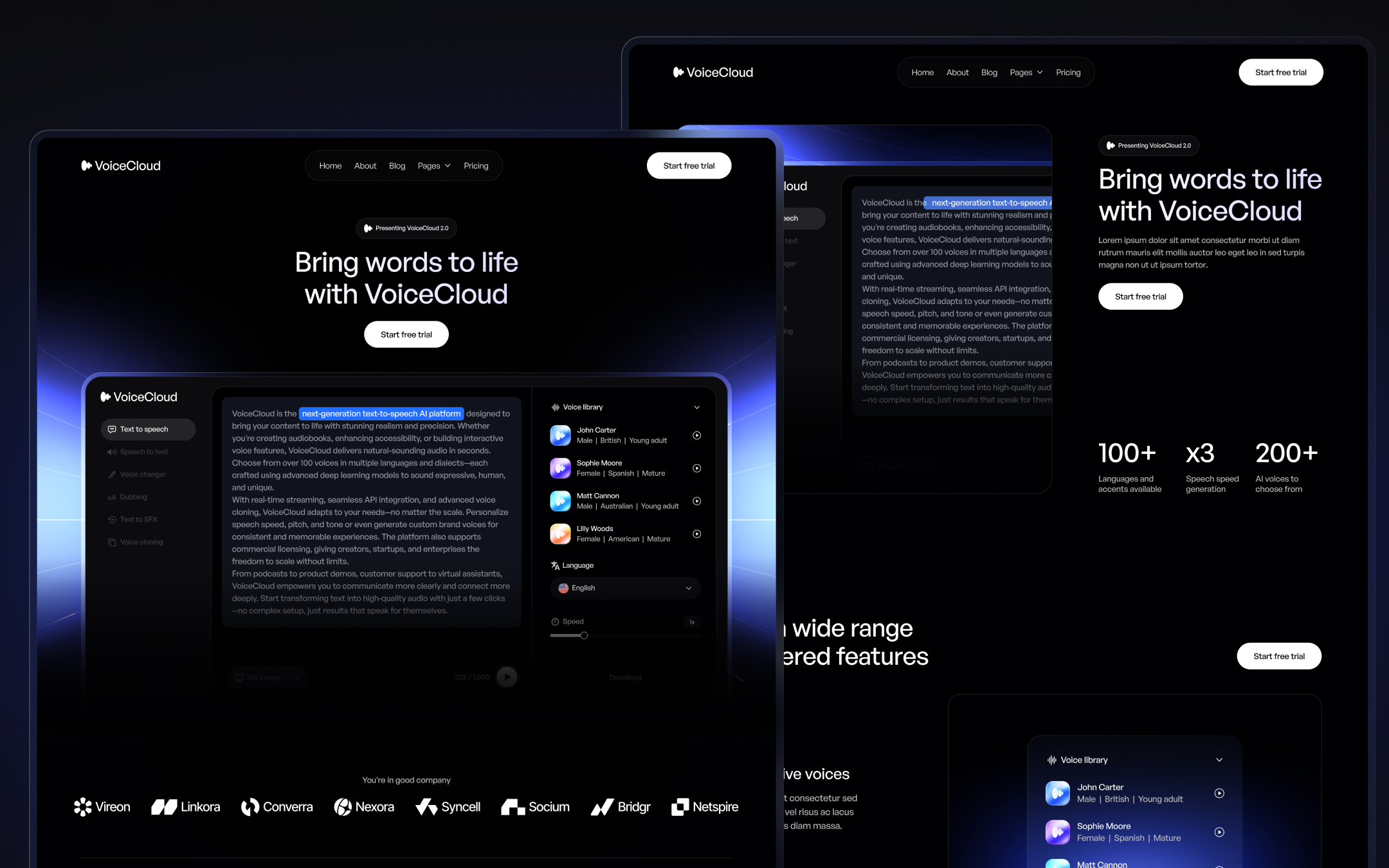 VoiceCloud Template para Webflow