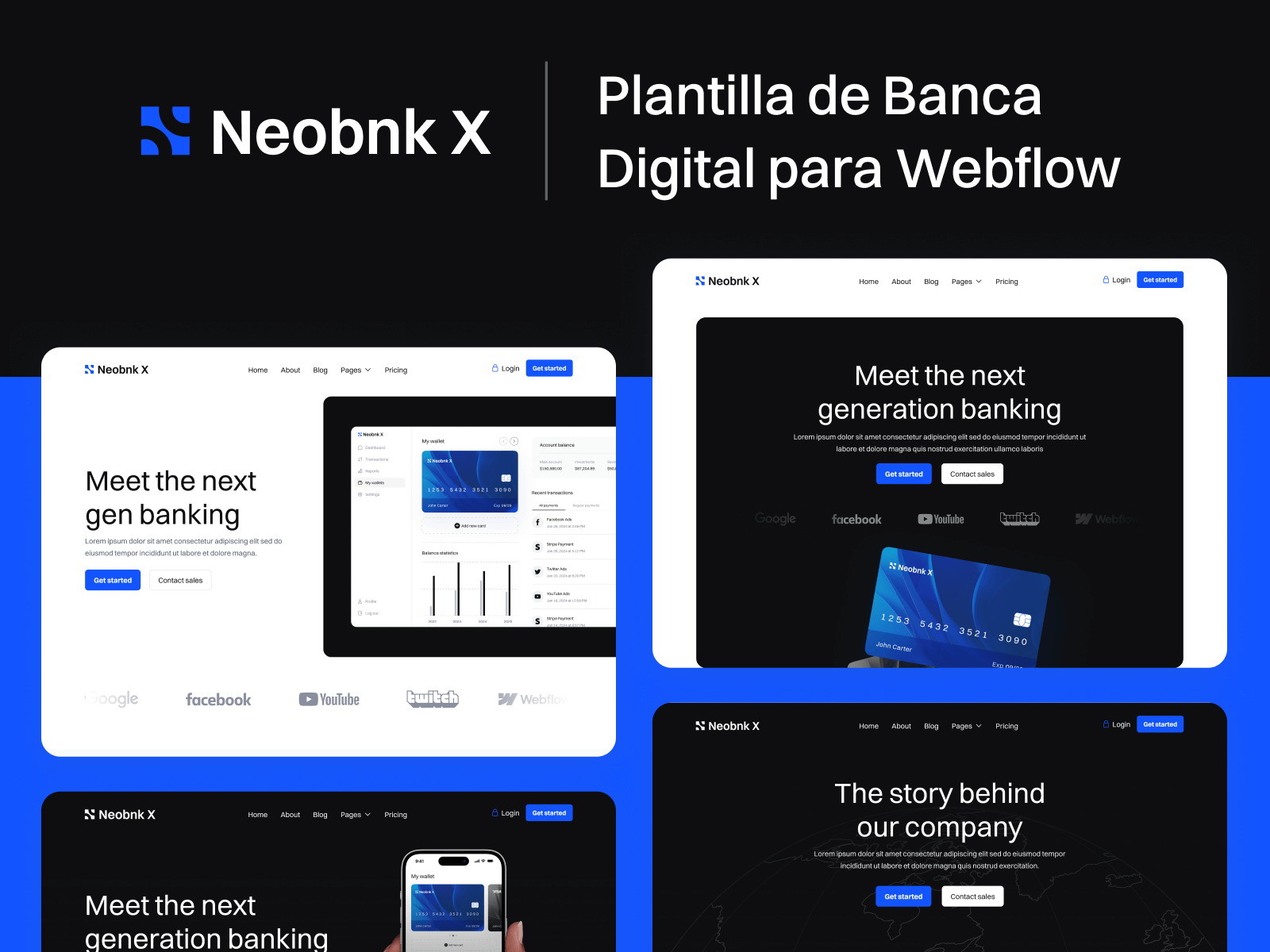 Plantilla de Banca Digital para Webflow