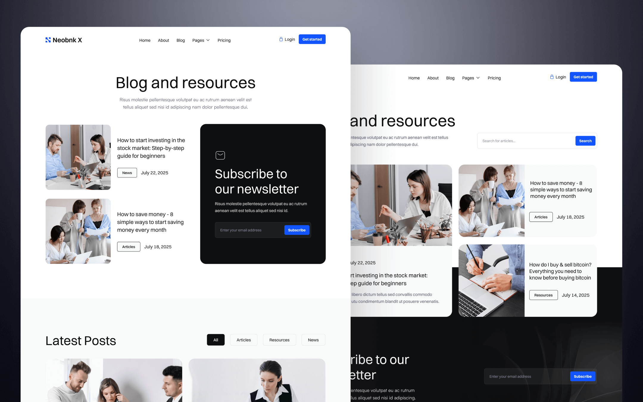 Neobnk X Template para Webflow