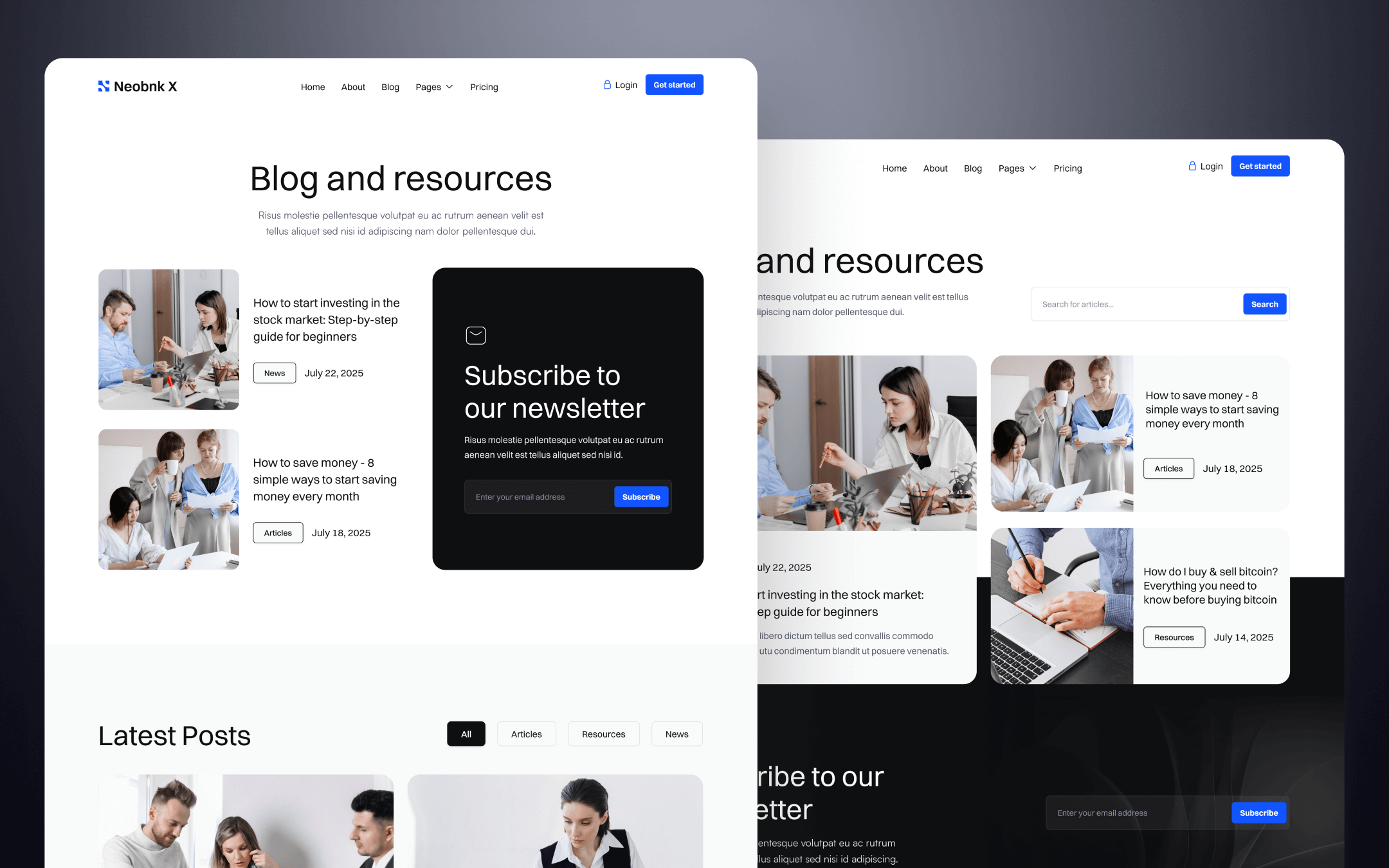 Neobnk X Template para Webflow