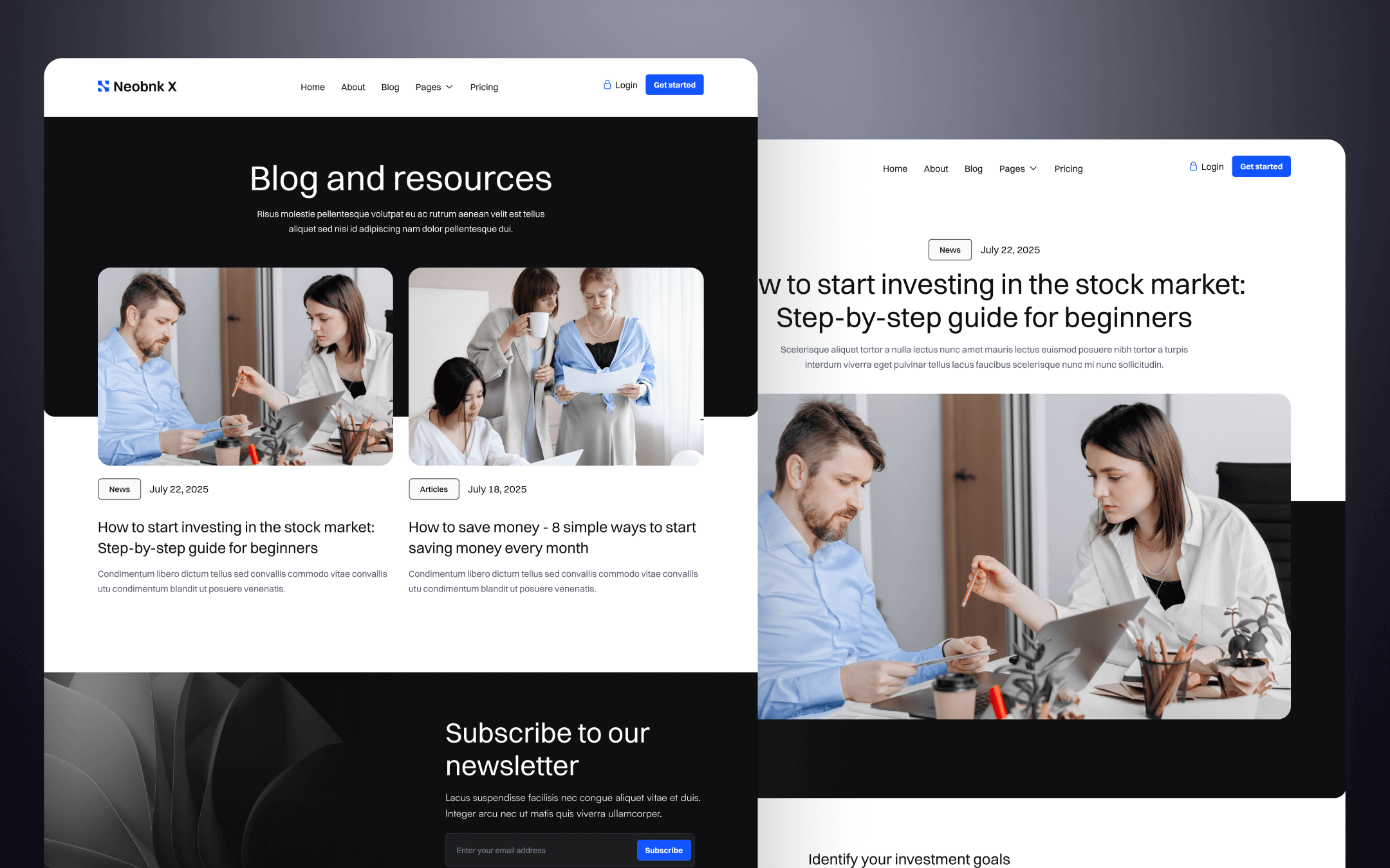Neobnk X Template para Webflow