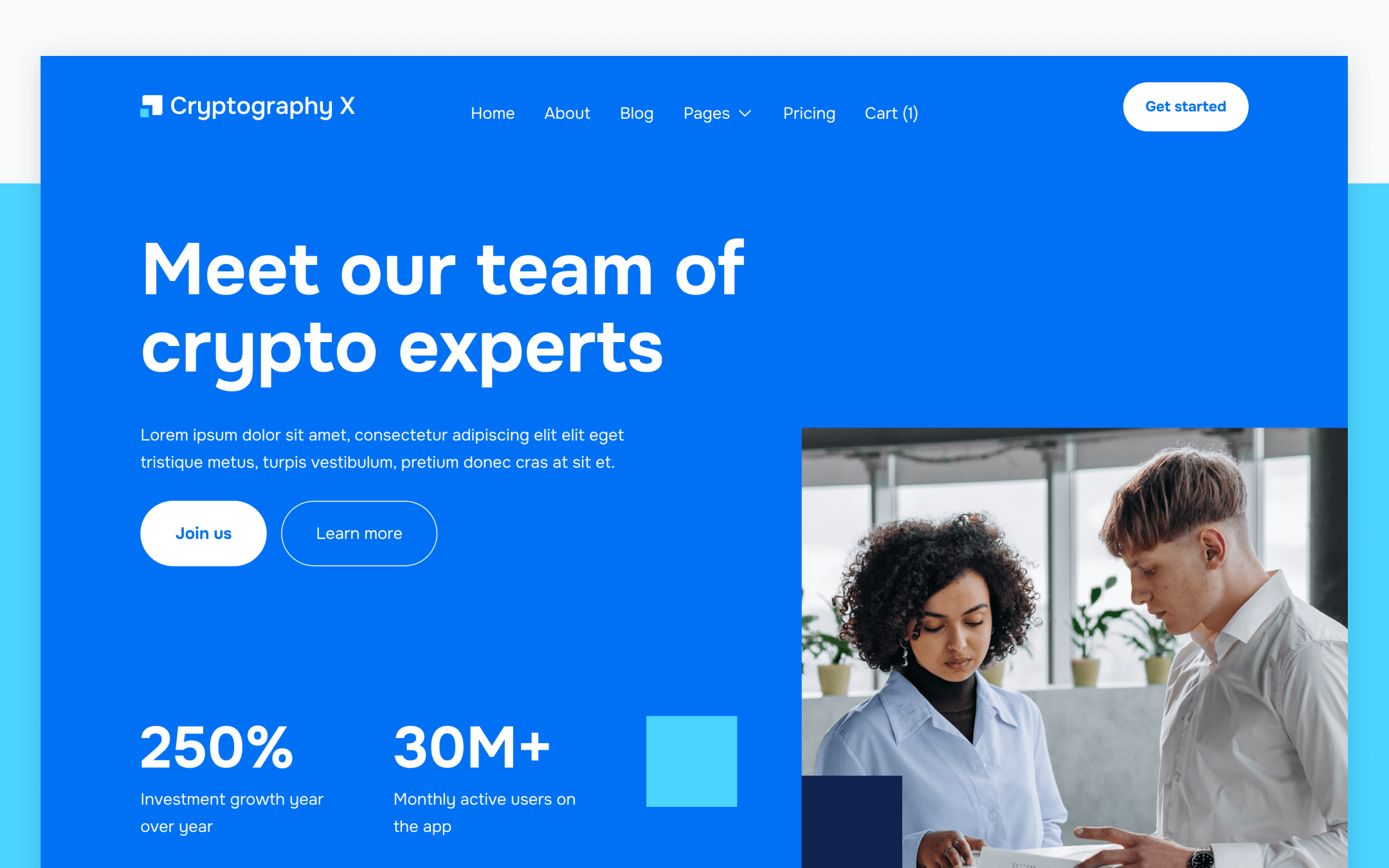 Cryptography X Template para Webflow