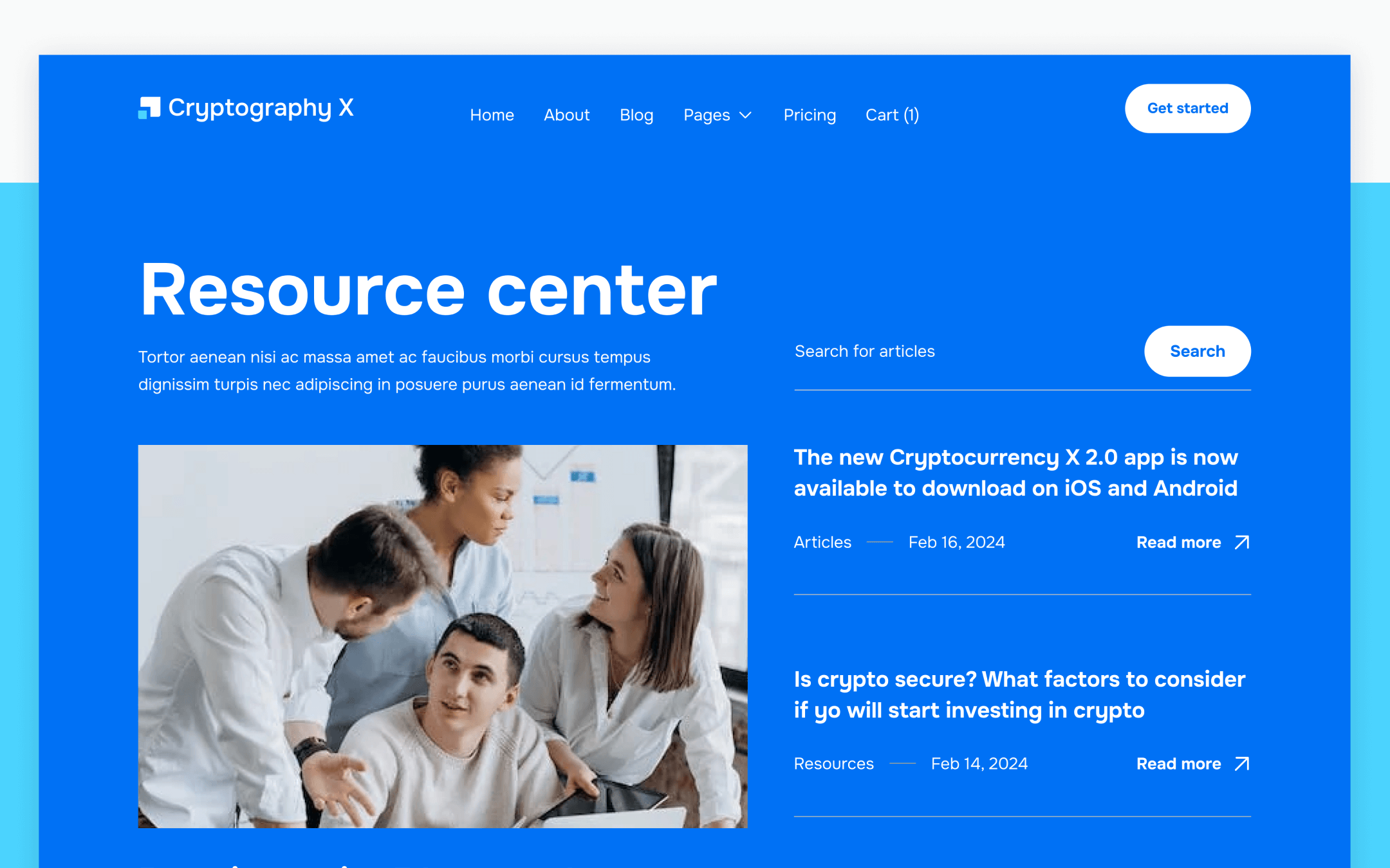 Cryptography X Template para Webflow