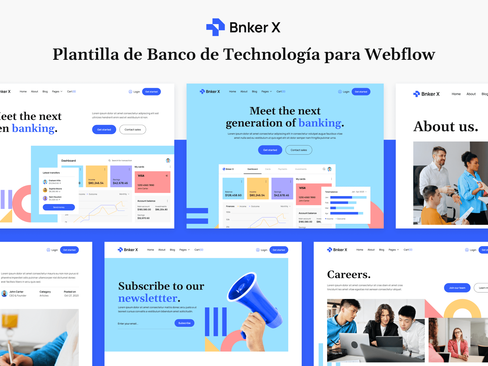 Plantilla de Banco de Tecnología para Webflow
