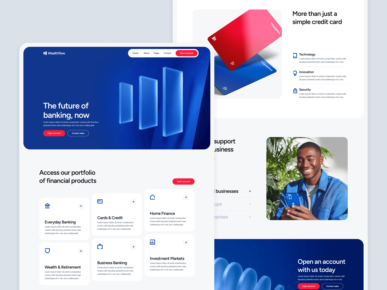 Template de Banco en Línea para Webflow