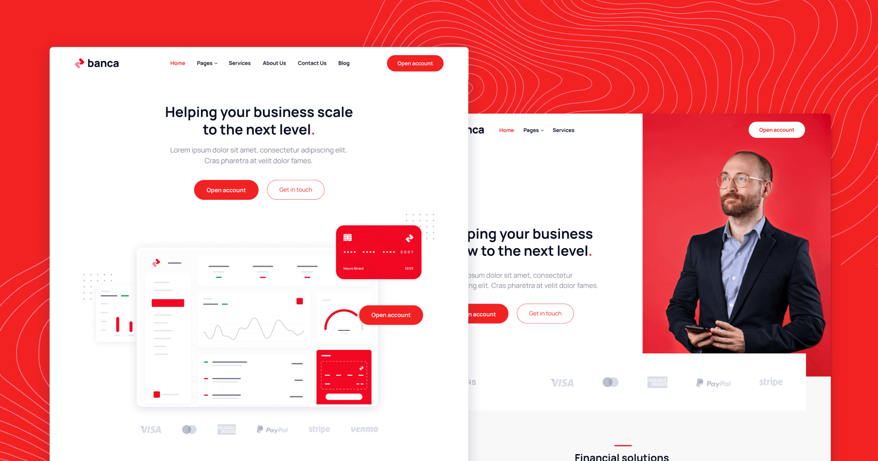 Plantilla de Banco para Webflow