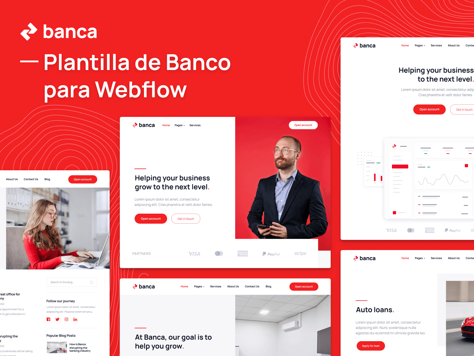 Plantilla de Banco para Webflow