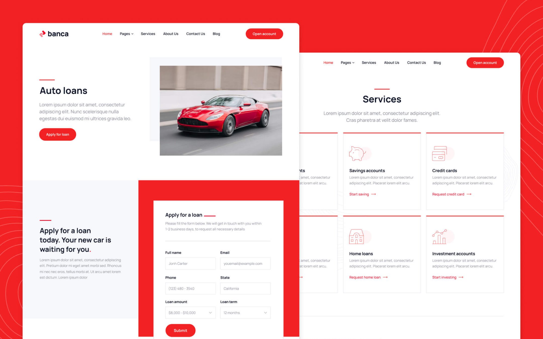 Banca Template para Webflow