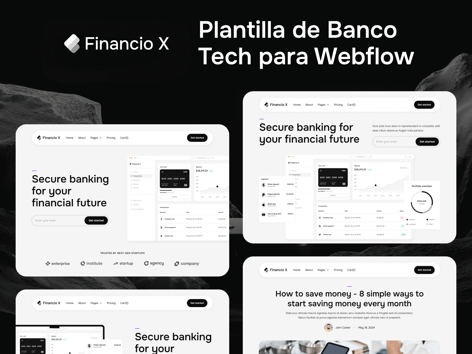 Plantilla de Banco Tech para Webflow