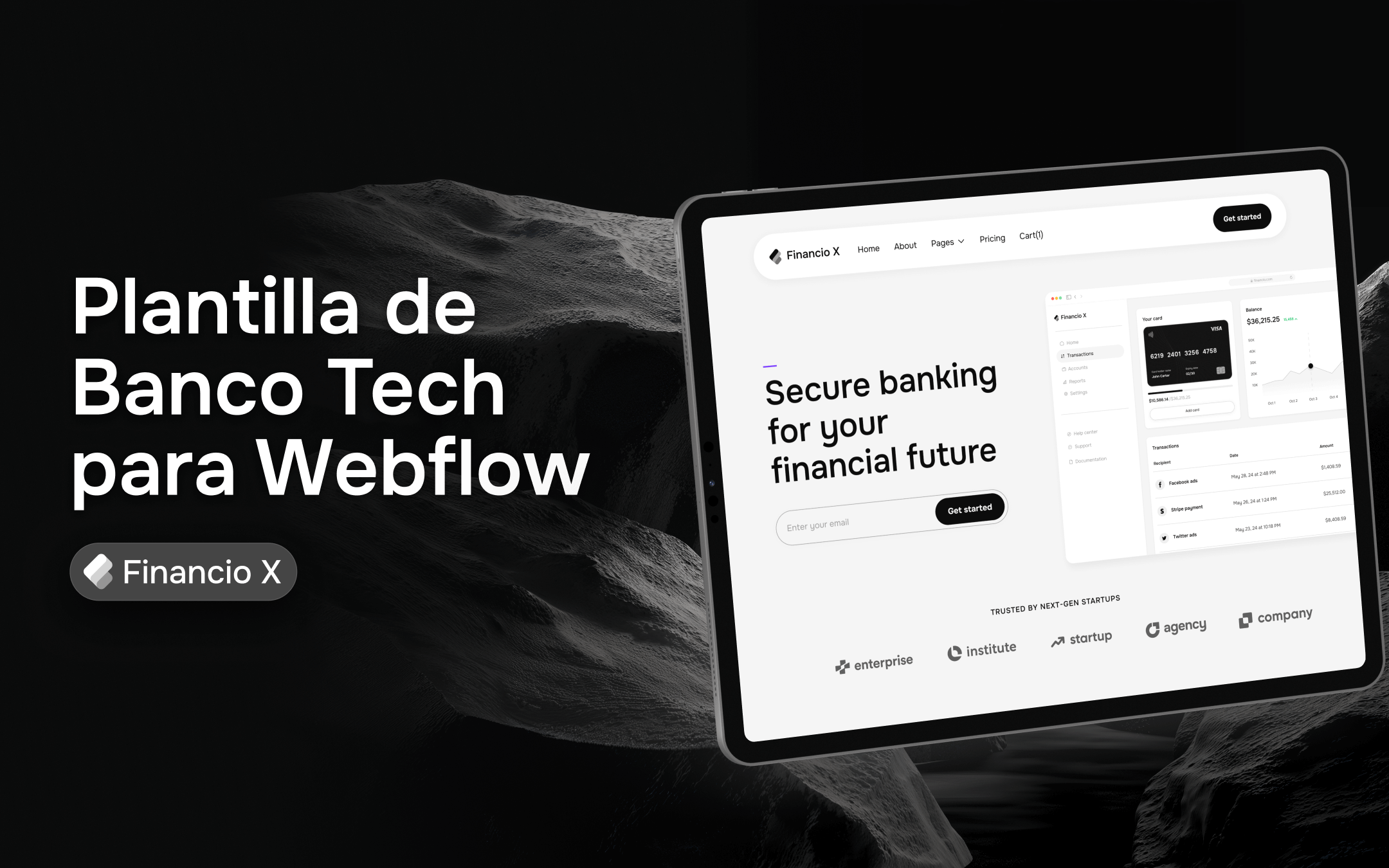 Plantilla de Banco Tech para Webflow