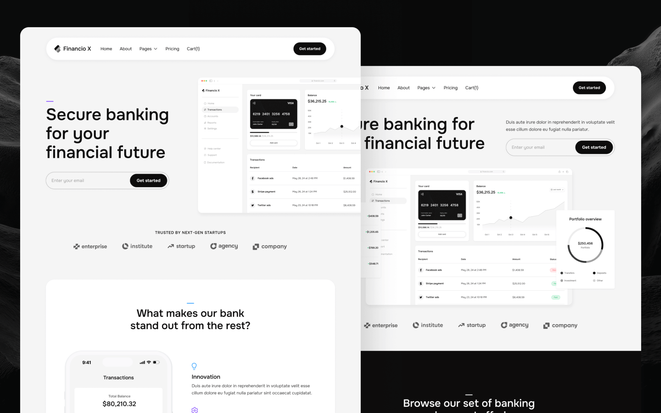 Financio X Template para Webflow