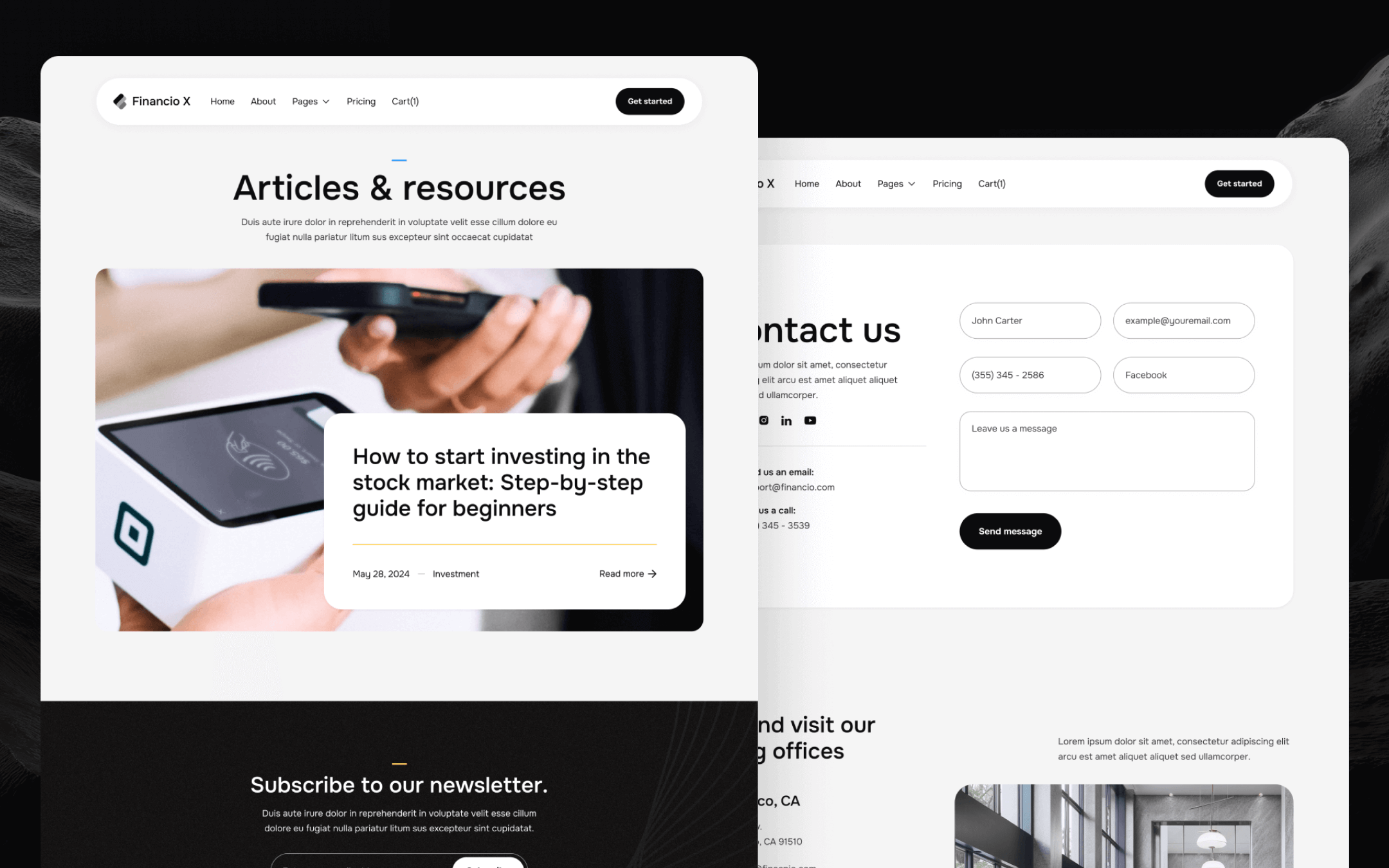 Financio X Template para Webflow
