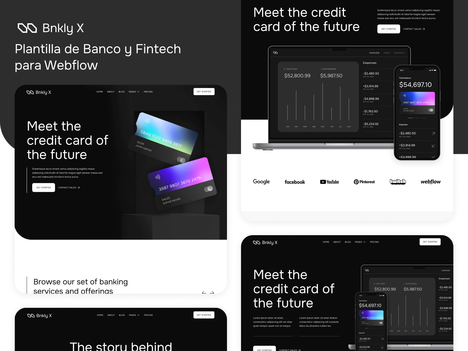 Plantilla de Banco y Fintech para Webflow