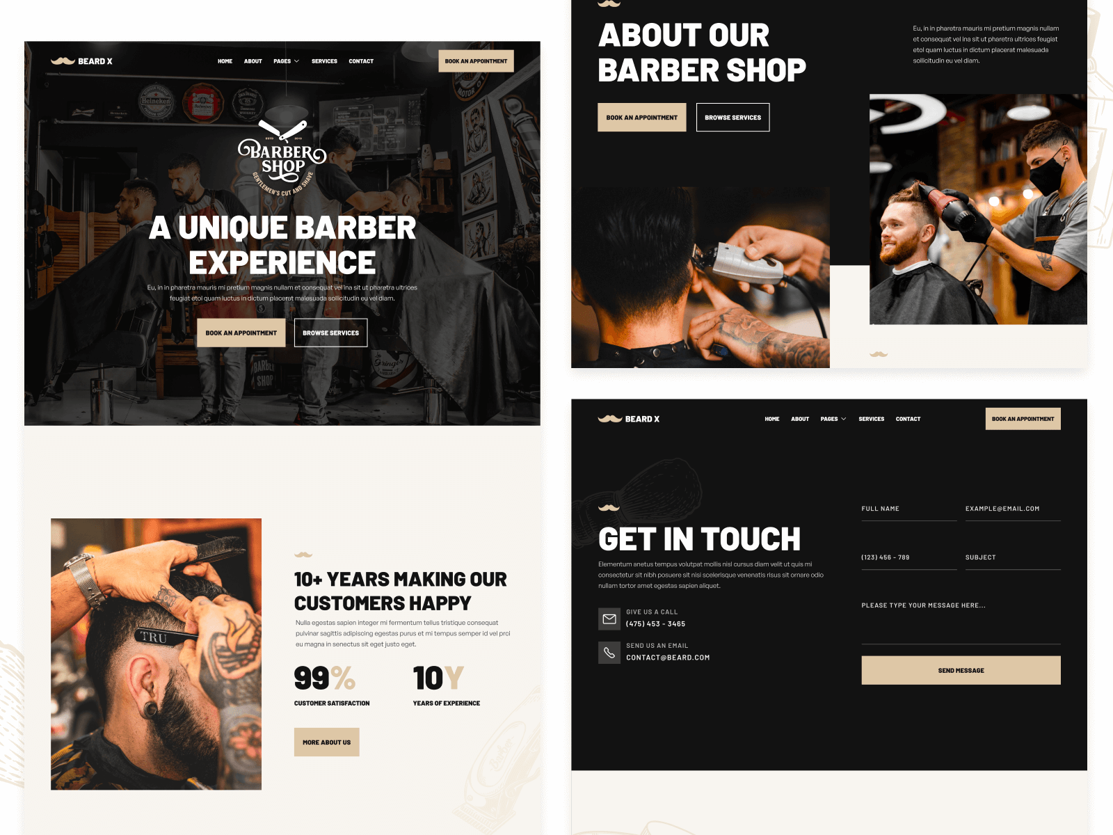 Plantilla de Barbero para Webflow