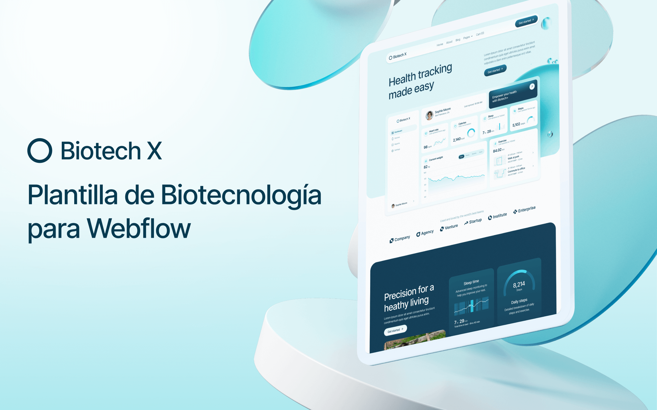 Plantilla de Biotecnología para Webflow