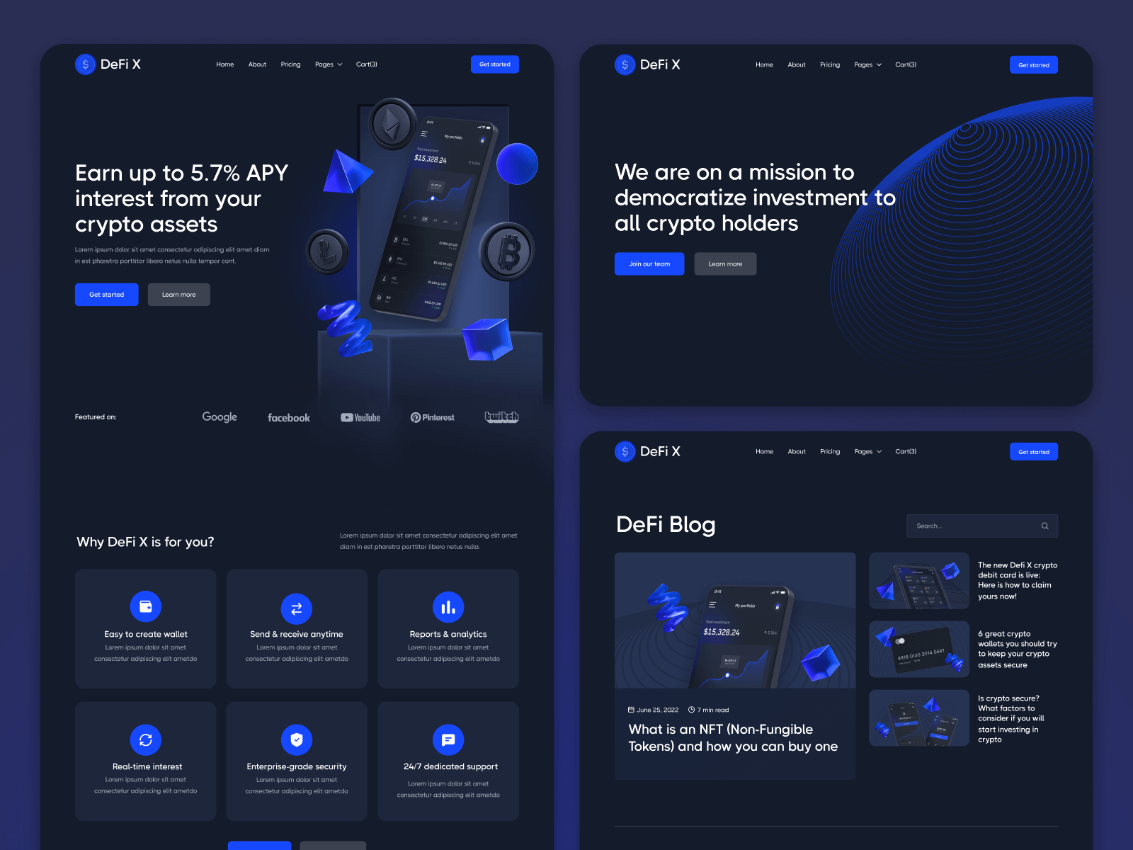 Plantilla de Blockchain para Webflow