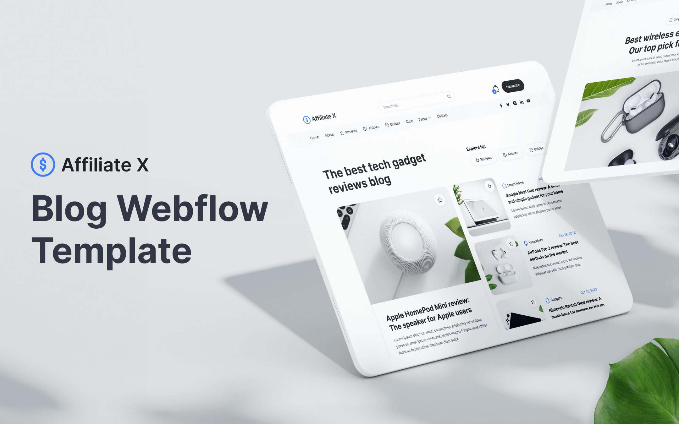 Plantilla de Blog de Afiliados para Webflow