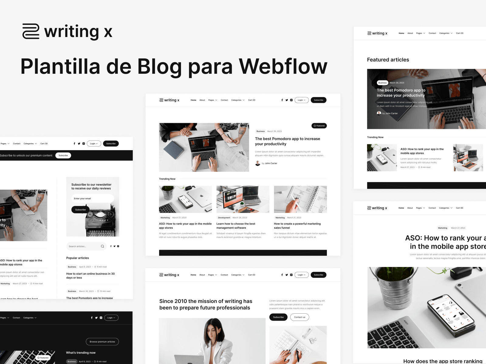 Plantilla de Blog para Webflow