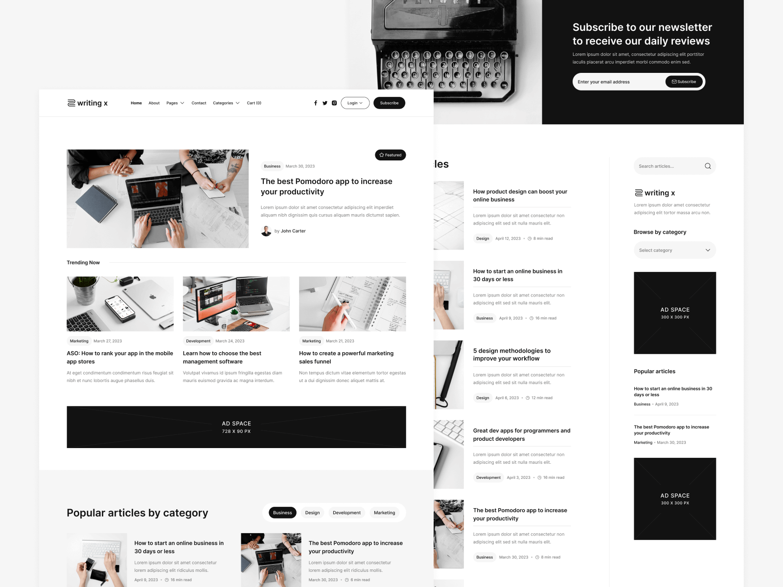 Template de Artículos para Webflow