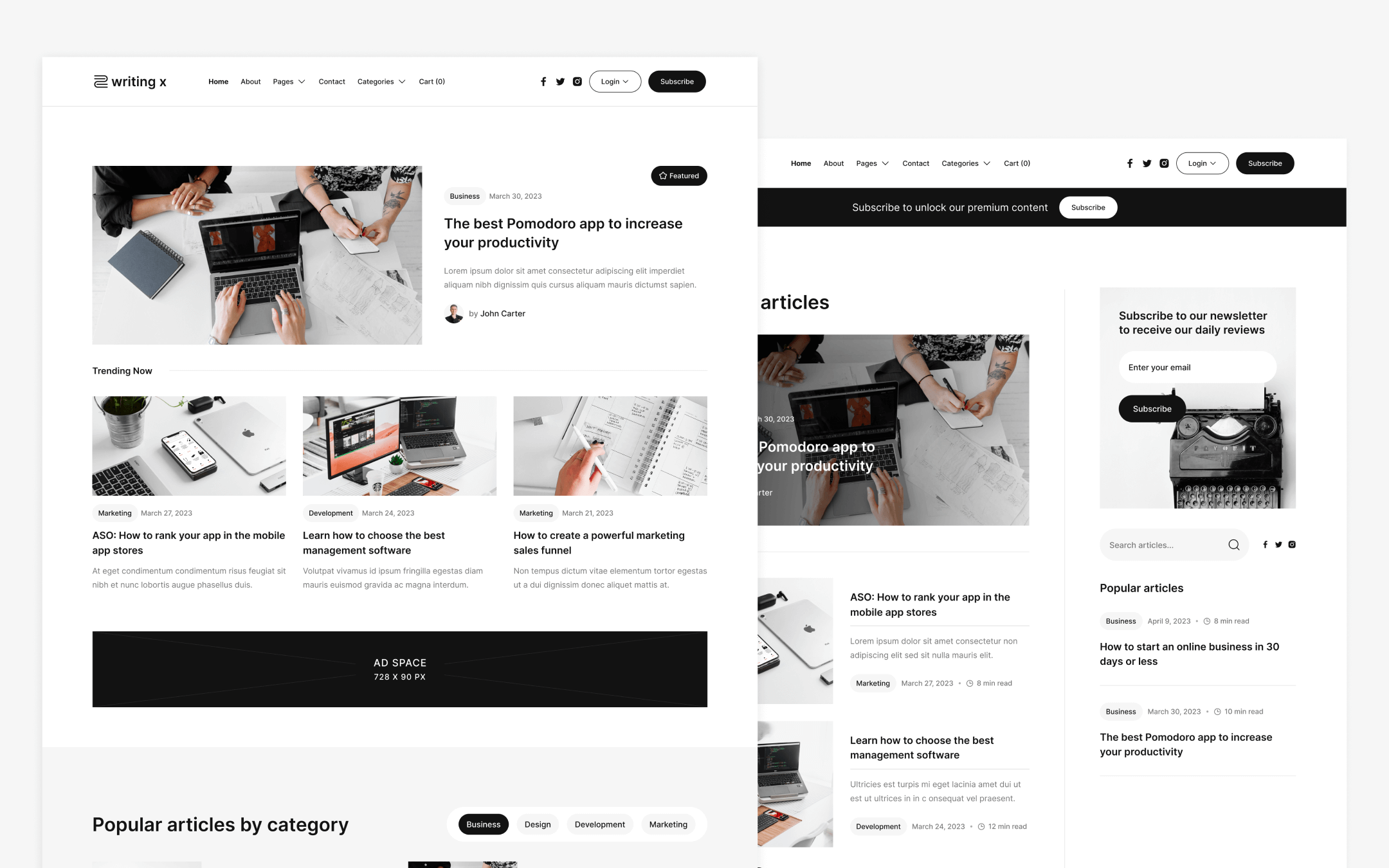Plantilla de Blog para Webflow