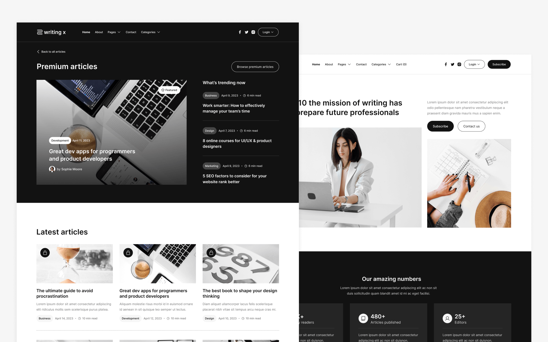 Writing X Template para Webflow