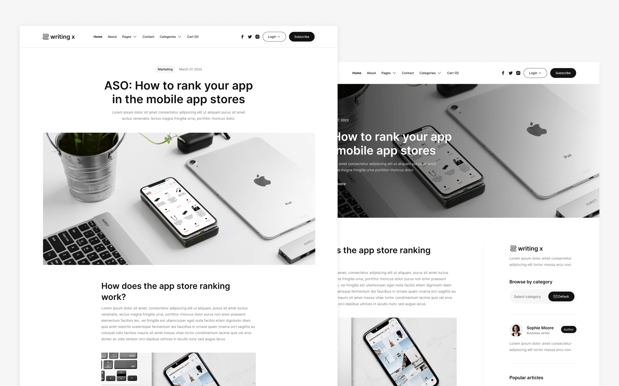 Writing X Template para Webflow
