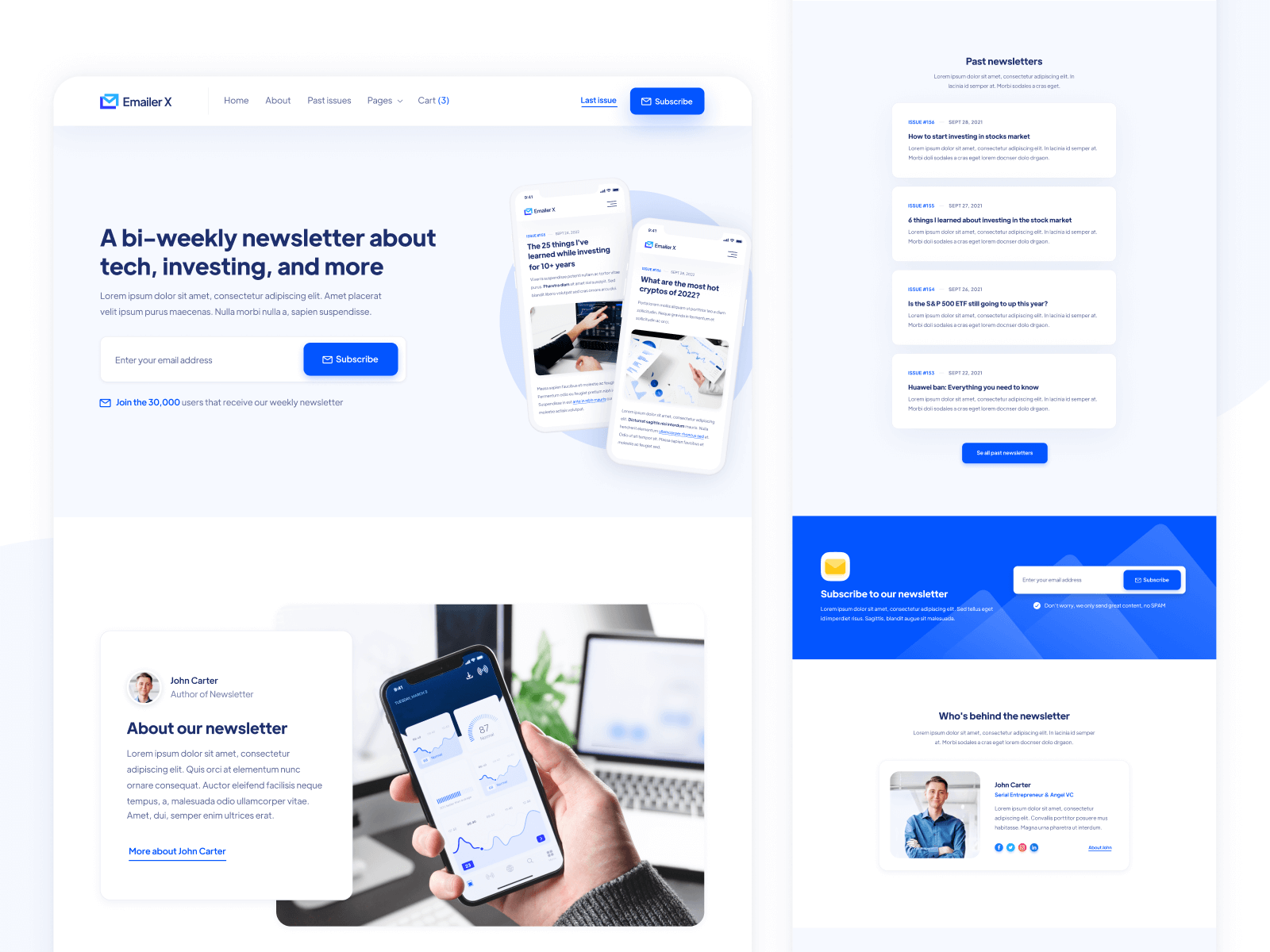 Template de Newsletter por Correo para Webflow