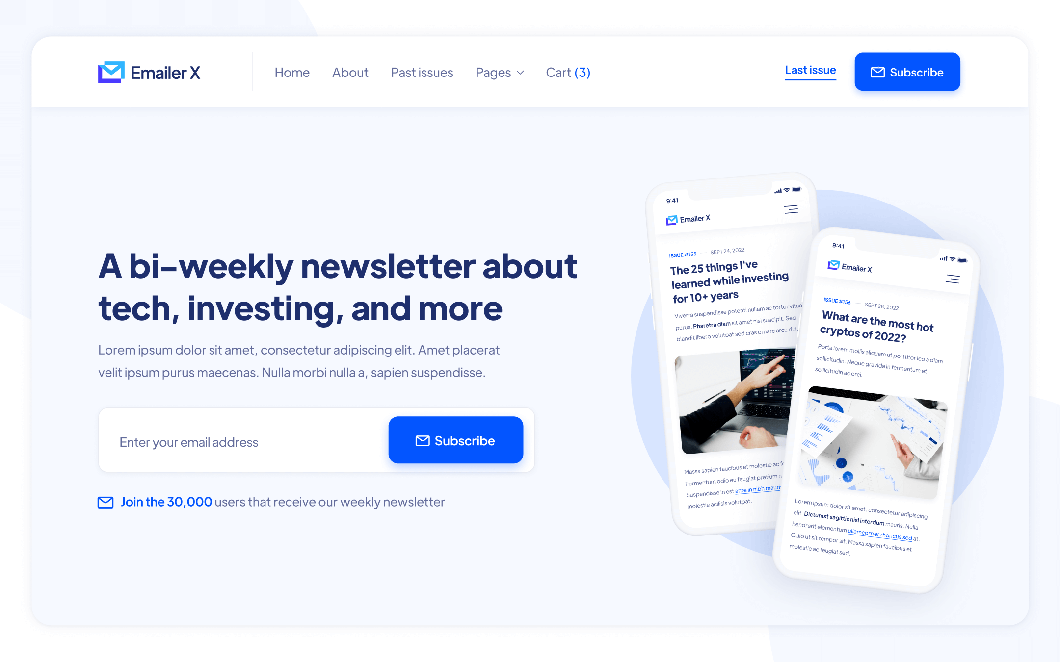 Plantilla de Boletín de Correo para Webflow