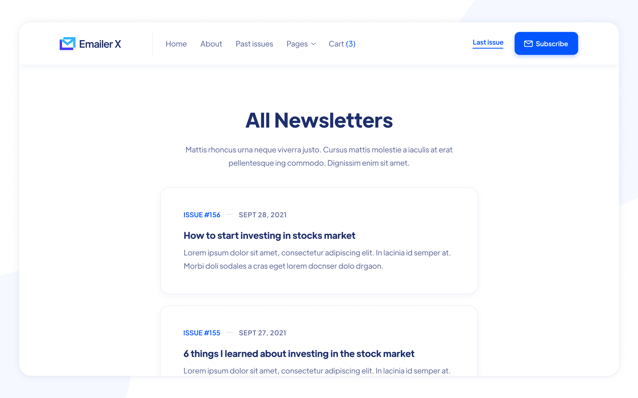 Emailer X Template para Webflow