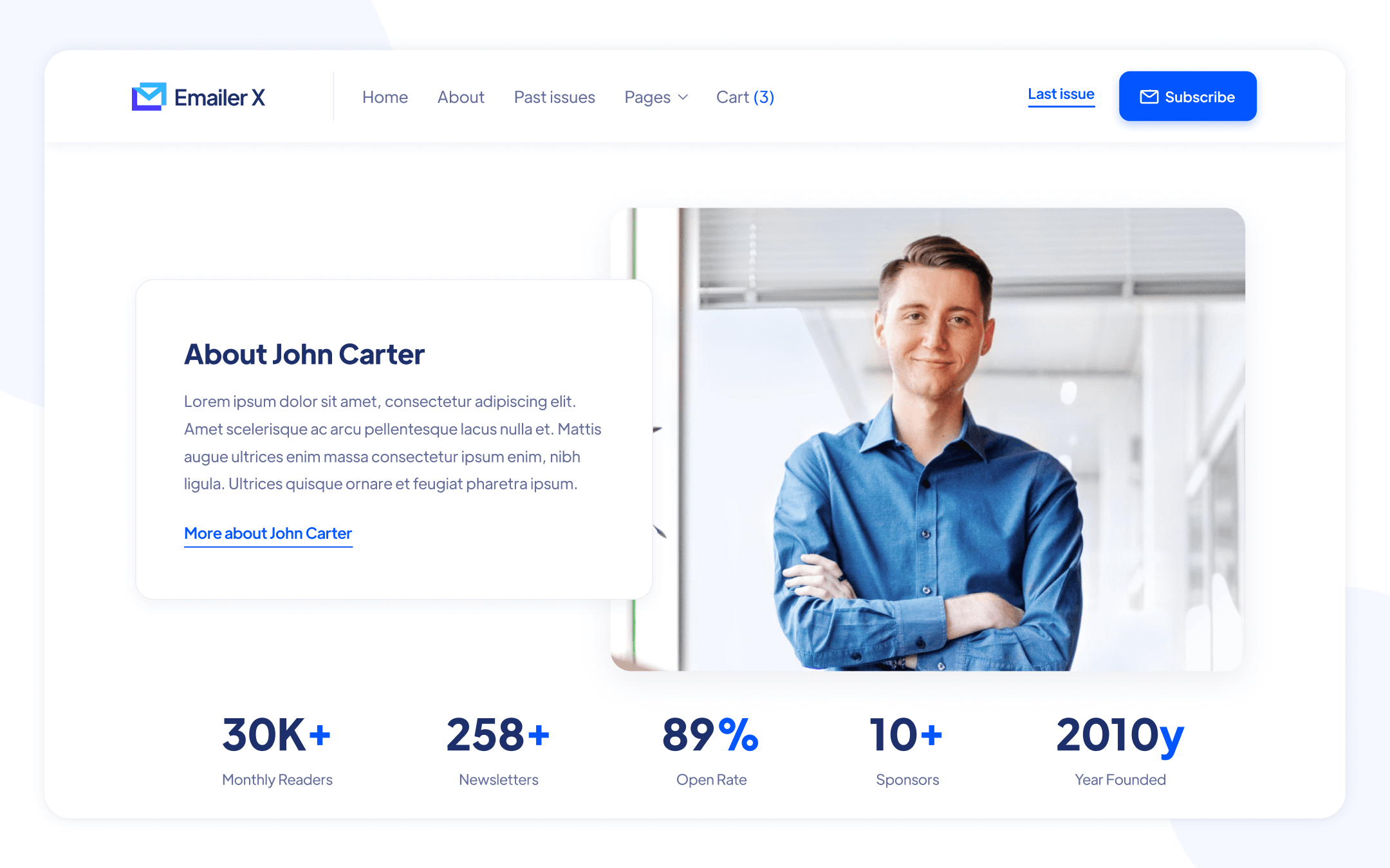 Emailer X Template para Webflow